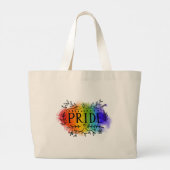 Pride in Waterverf Grote Tote Bag (Achterkant)