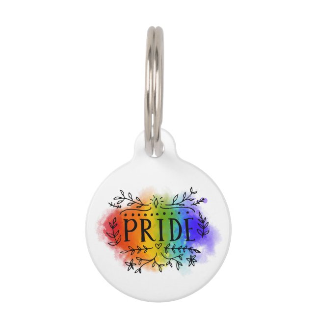 Pride in Waterverf Huisdierpenning (Voorkant)