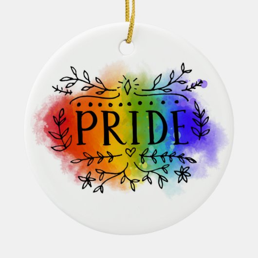 Pride in Waterverf Keramisch Ornament (Voorkant)