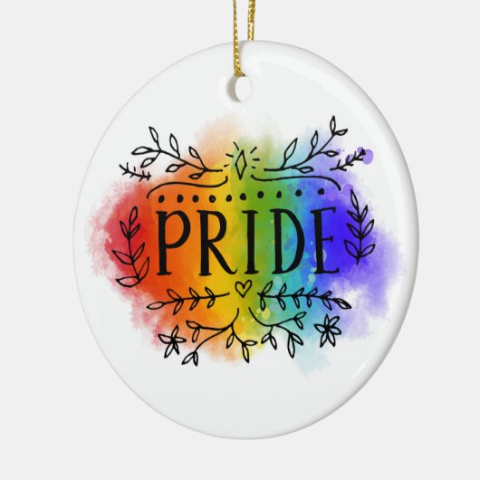 Pride in Waterverf Keramisch Ornament (Links)