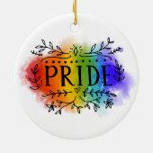 Pride in Waterverf Keramisch Ornament (Achterkant)