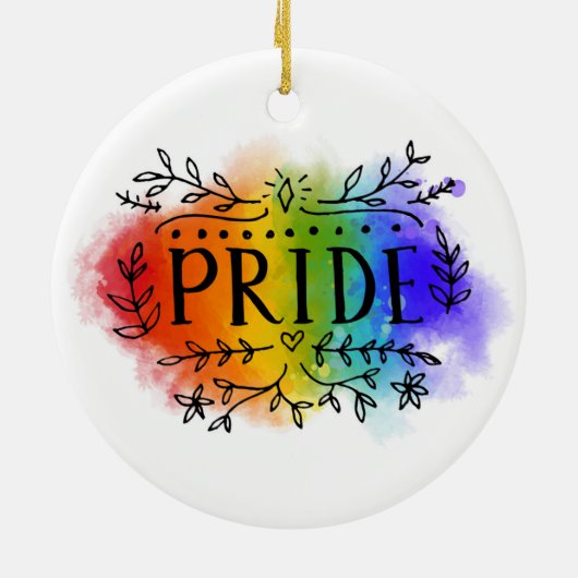 Pride in Waterverf Keramisch Ornament (Achterkant)