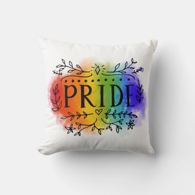 Pride in Waterverf Kussen (Voorkant)