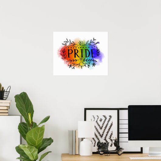 Pride in Waterverf Poster (Thuiskantoor)
