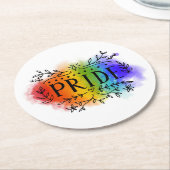 Pride in Waterverf Ronde Kartonnen Onderzetter (Gebogen)