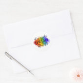 Pride in Waterverf Ronde Sticker (Envelop)