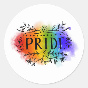 Pride in Waterverf Ronde Sticker
