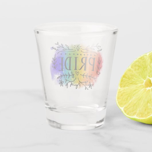 Pride in Waterverf Shot Glas (Achterkant)