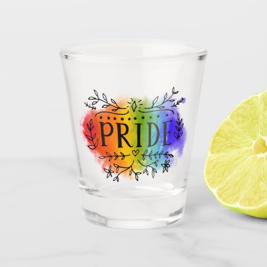 Pride in Waterverf Shot Glas (Voorkant)