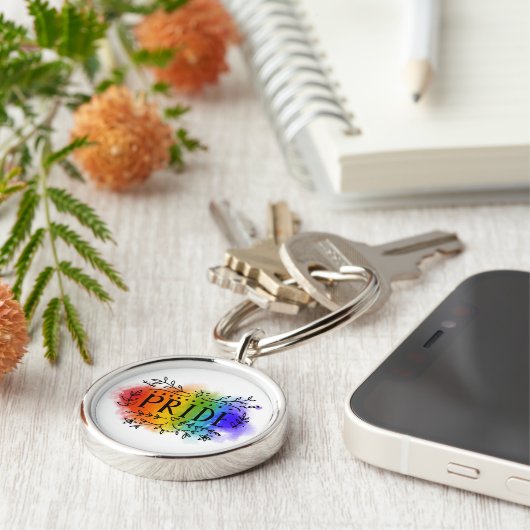 Pride in Waterverf Sleutelhanger (Zijkant)