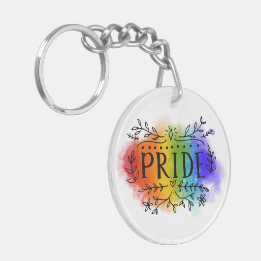 Pride in Waterverf Sleutelhanger (Voorkant Links)