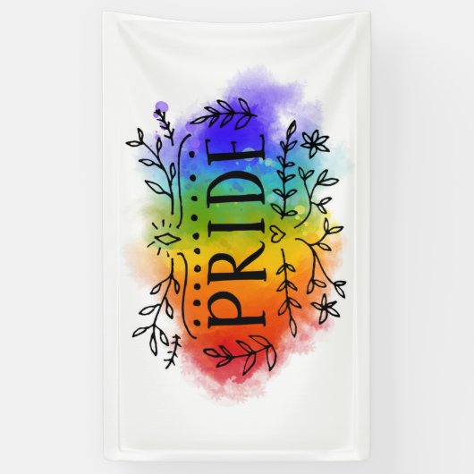 Pride in Waterverf Spandoek (Verticaal)