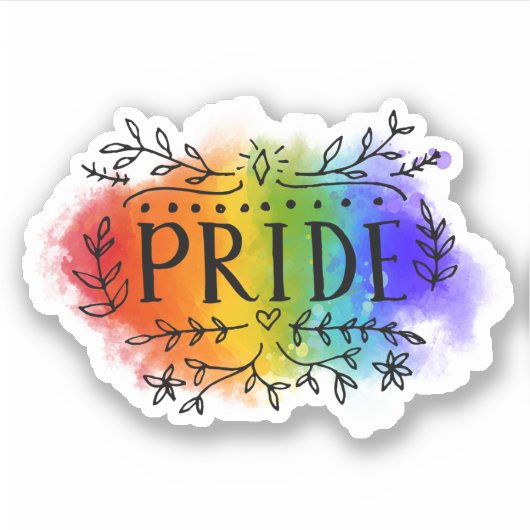 Pride in Waterverf Sticker (Voorkant)