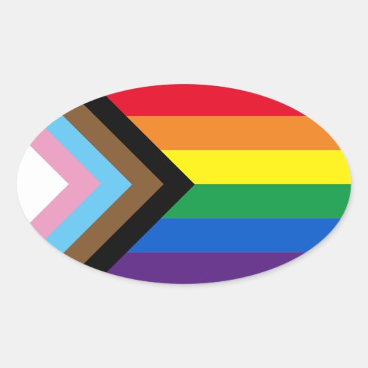 Pride Inclusieve diversiteit regenboog Lgbtq homov Ovale Sticker (Voorkant)