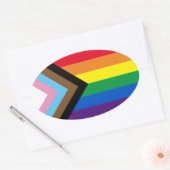Pride Inclusieve diversiteit regenboog Lgbtq homov Ovale Sticker (Envelop)