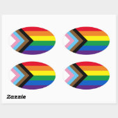 Pride Inclusieve diversiteit regenboog Lgbtq homov Ovale Sticker (Vel)
