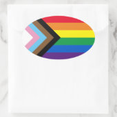 Pride Inclusieve diversiteit regenboog Lgbtq homov Ovale Sticker (Tas)