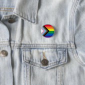 Pride Inclusive regenbow Lgbtq gay flag pin button (In situ)