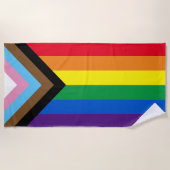 Pride Inclusive regenbow Lgbtq gay flag Strandlaken (Voorkant)