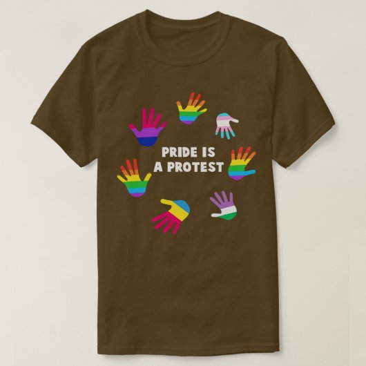 Pride is een protestactie LGBT Gay Pride T-shirt L (Design voorkant)