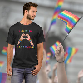 Pride is overal waar kleurrijke handjes LGBT Gay P T-shirt