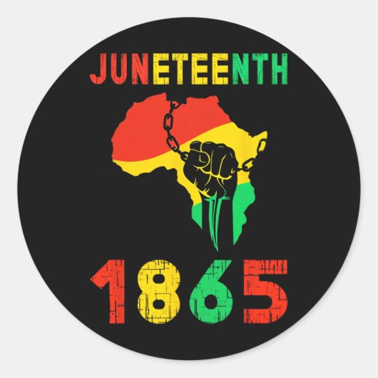 Pride Juneteenth June 19 Kledingvrouw Ronde Sticker (Voorkant)