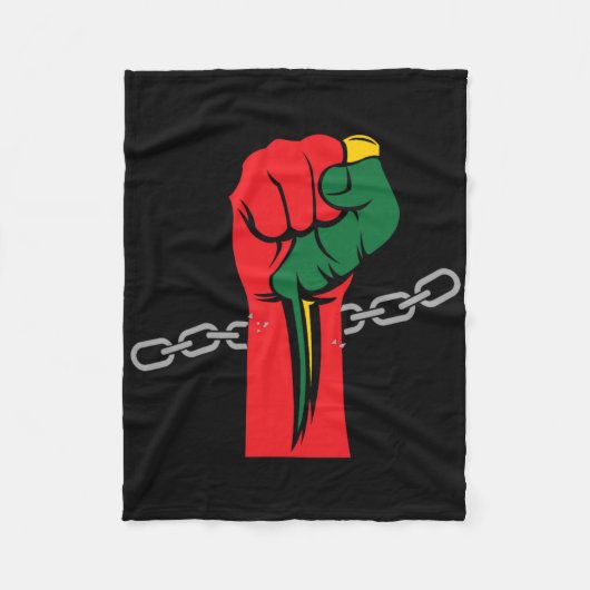 Pride Juneteenth viert 1865 Juneteenth Afro Fleece Deken (Voorkant)