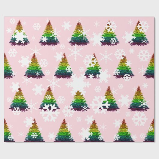 Pride kerstboomstructuur cadeaupapier (Vlak)