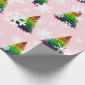 Pride kerstboomstructuur cadeaupapier (Hoek)