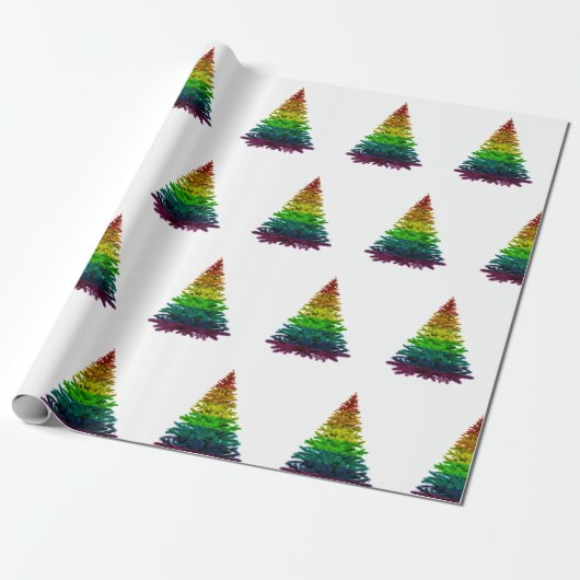 Pride kerstboomstructuur cadeaupapier (Uitgerold)