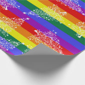 Pride kerstboomstructuur cadeaupapier (Hoek)