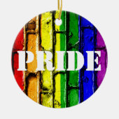 PRIDE kerstsierregenbrick Keramisch Ornament (Voorkant)
