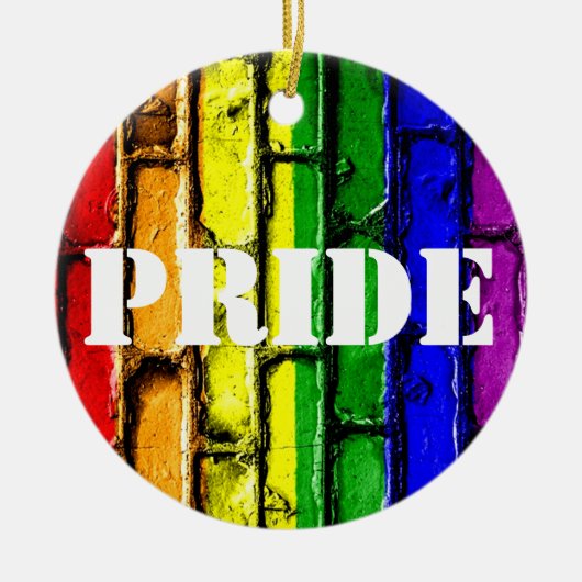 PRIDE kerstsierregenbrick Keramisch Ornament (Voorkant)