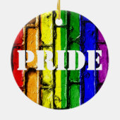 PRIDE kerstsierregenbrick Keramisch Ornament (Achterkant)