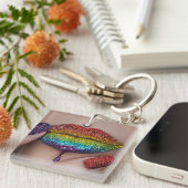 Pride Key Ring - Rainbow Lipstick Lesbian Sleutelhanger (Voorkant Rechts)