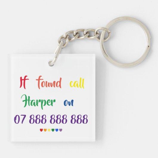 Pride Key Ring - Rainbow Lipstick Lesbian Sleutelhanger (Achterkant)