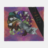 Pride Kitsune en Columbine Flowers Fleece Deken (Voorkant (Horizontaal))