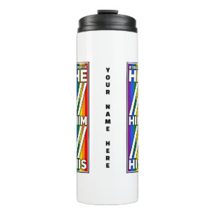 Pride Kleuren Mijn voornaamwoorden zijn Hij Zijn Thermosbeker