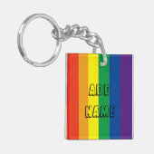 Pride kleuren regenboog gepersonaliseerde sleutelh sleutelhanger (Voorkant Links)