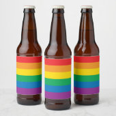 Pride | Kleurig regenboogontwerp Bier Etiket (Flessen)