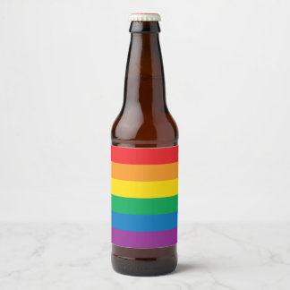 Pride | Kleurig regenboogontwerp Bier Etiket