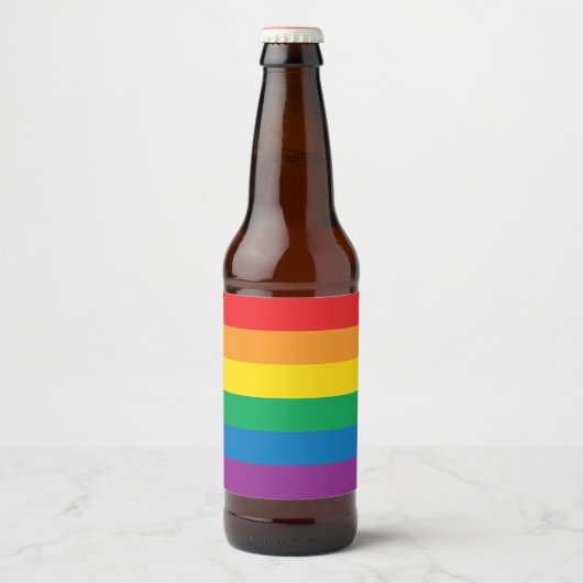 Pride | Kleurig regenboogontwerp Bier Etiket (Voorkant)