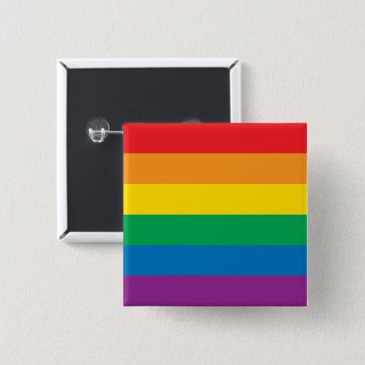 Pride | Kleurig regenboogontwerp Vierkante Button 5,1 Cm (Voorkant /achterkant)