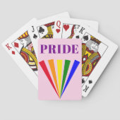 PRIDE kleurrijke lgbt regenboog stralen typografie Pokerkaarten (Achterkant)