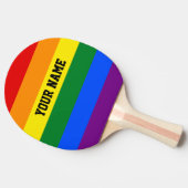 Pride kleurrijke regenboog aangepaste tekst tafeltennisbatje (Zijkant)
