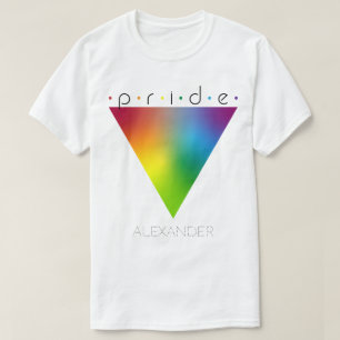 Pride kleurrijke regenboogdriehoek Gay LGBTQ-naam T-shirt