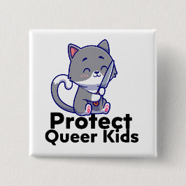 Pride knop, stekelig vierkante button 5,1 cm