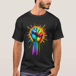 Pride Kracht Vuist Regenboog Gelijkheid Activisme T-shirt
