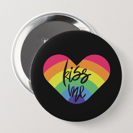 Pride, kus me, liefde is eerlijk. Knop Ronde Button 4,0 Cm (Voorkant /achterkant)