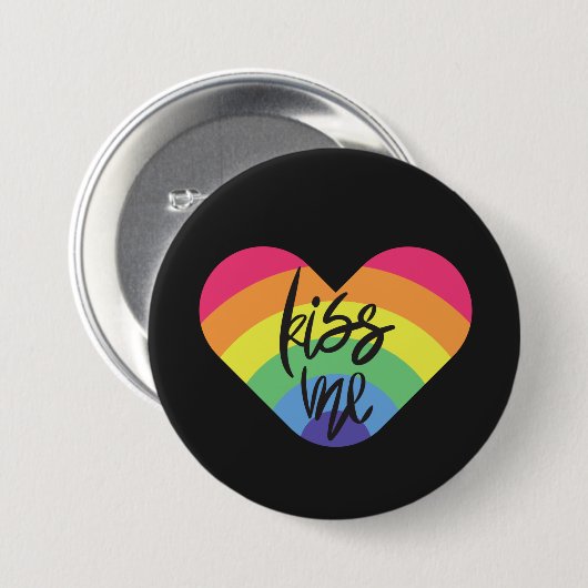Pride, kus me, liefde is eerlijk. Knop Ronde Button 7,6 Cm (Voorkant /achterkant)